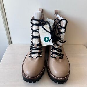 A NEW DAY Tan Combat Boots with Black Laces
